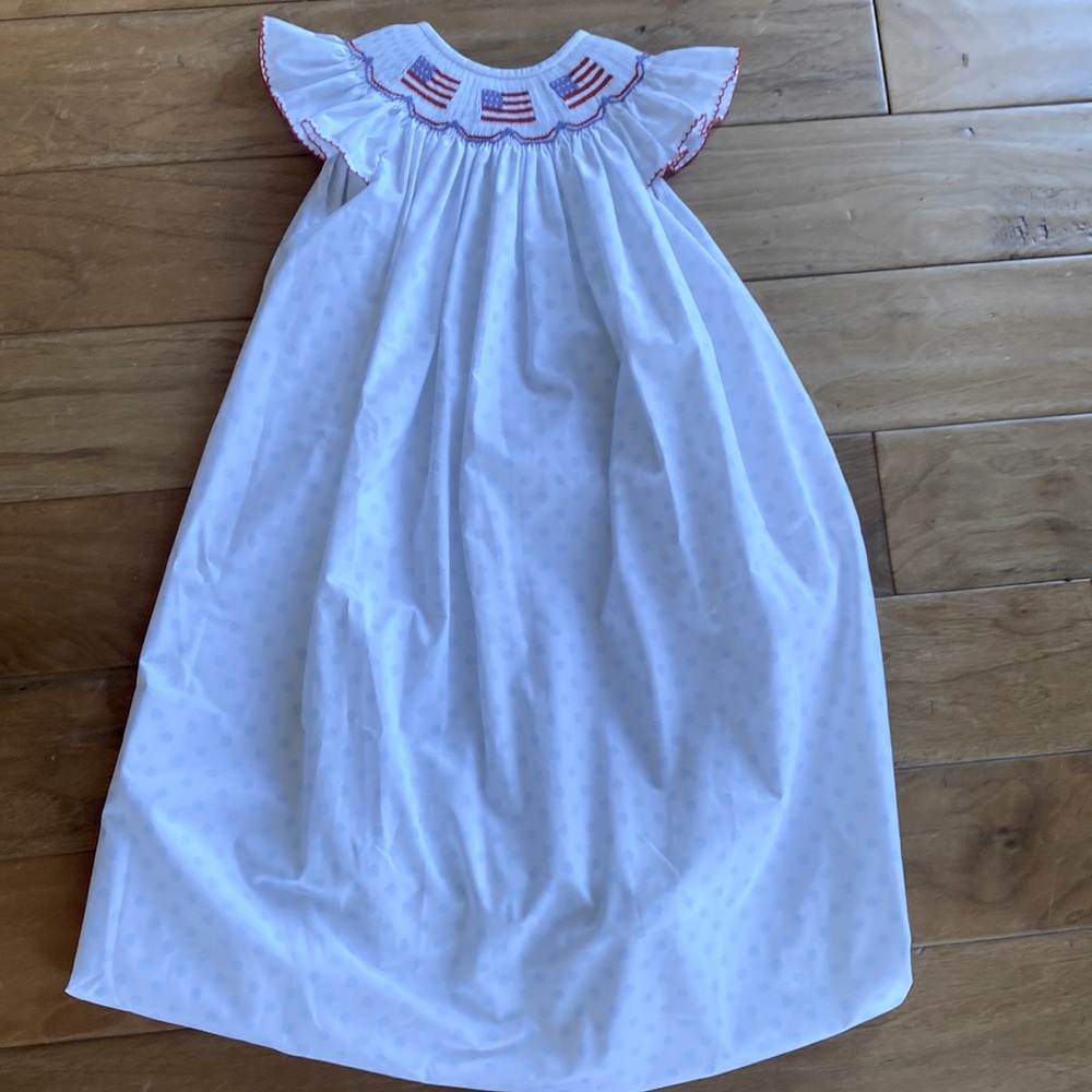 Flag smocked dress